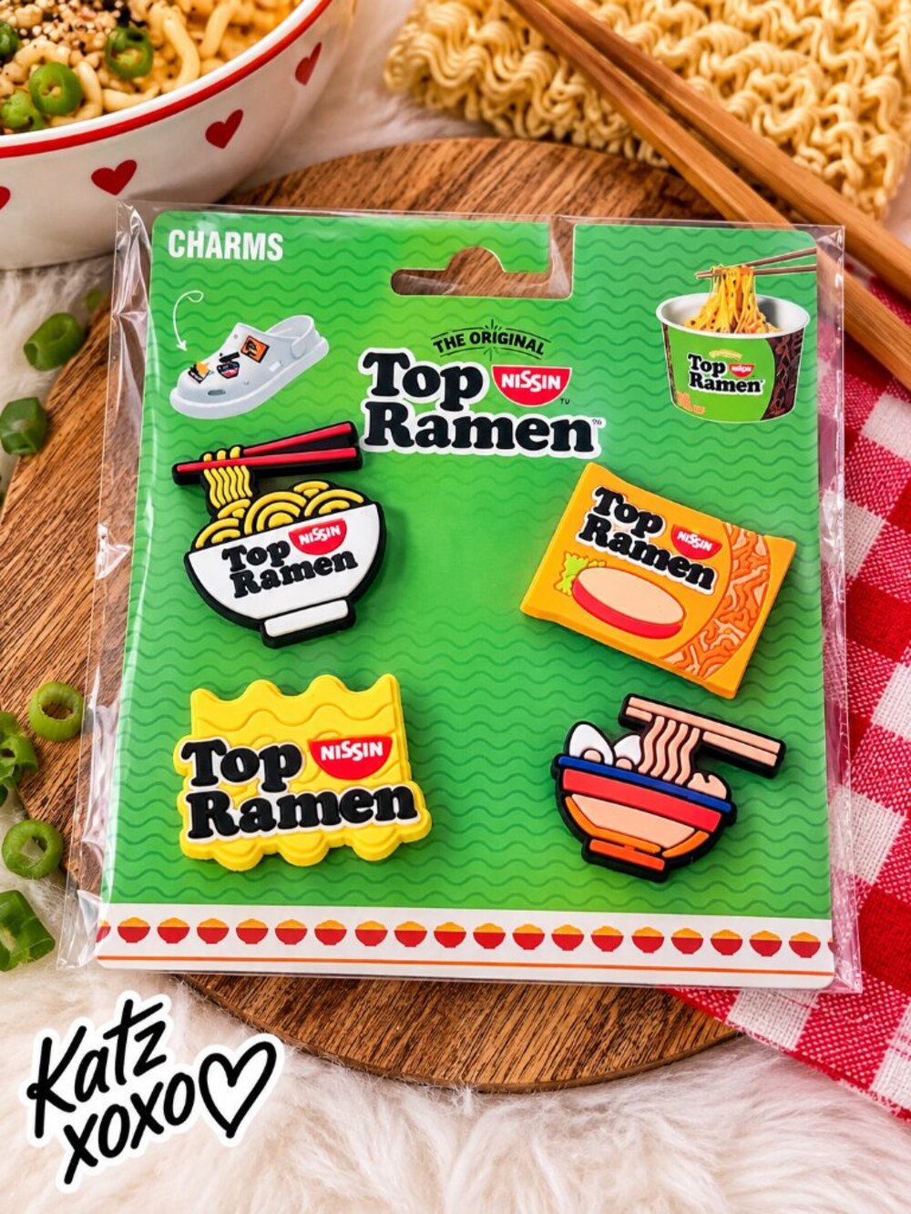 Top Ramen Croc Shoe Charms 4pc Set Nissin Noodles Food Jibbitz Style